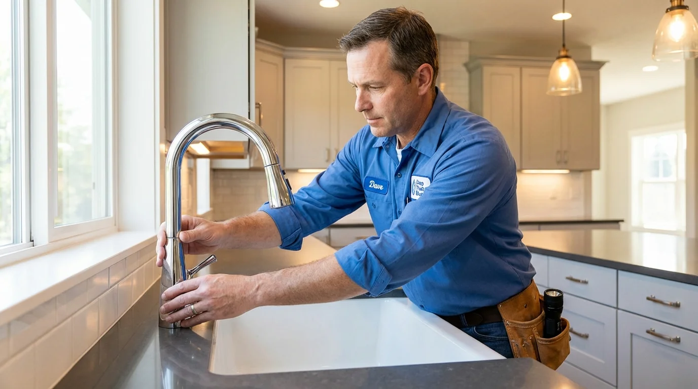 Kitchen faucet installation by Johns Plumbing LLC in Morenci
